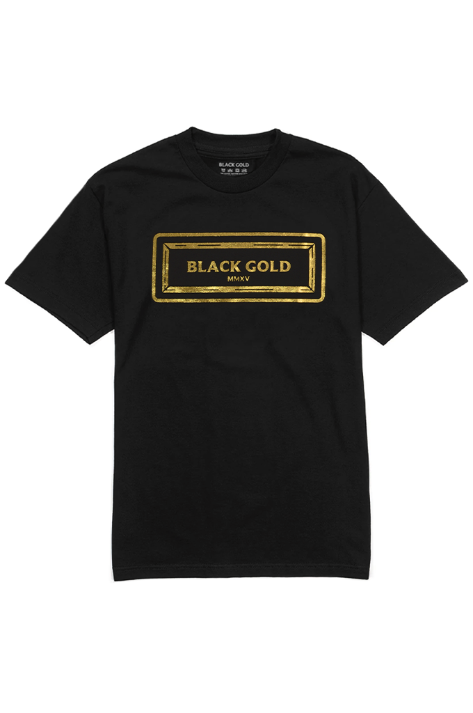 Gold Bar Ring Tee BlackGoldGrip